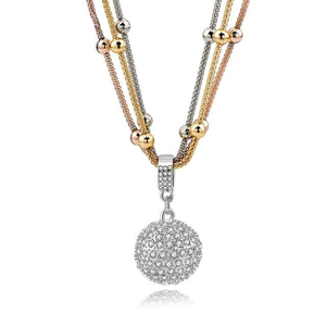 TE™️:Gold Crystal Necklace with Romantic Rhinestone Pendant