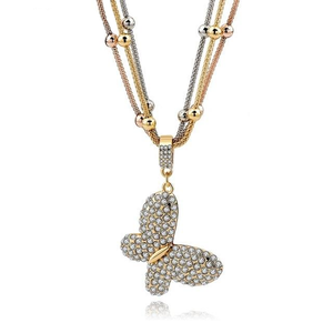 TE™️:Gold Crystal Necklace with Romantic Rhinestone Pendant