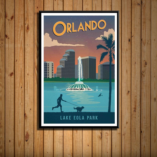 Orlando(Lake eola park) - Wall Art Canvas Painting