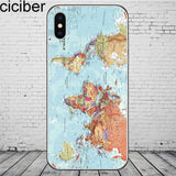 ciciber World Map Travel Phone Cases for iPhone 11 Pro Max Cover For iPhone XR 8 7 6 6S Plus X XS Max 5S SE Soft TPU Shell Coque