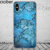 ciciber World Map Travel Phone Cases for iPhone 11 Pro Max Cover For iPhone XR 8 7 6 6S Plus X XS Max 5S SE Soft TPU Shell Coque
