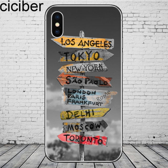 ciciber World Map Travel Phone Cases for iPhone 11 Pro Max Cover For iPhone XR 8 7 6 6S Plus X XS Max 5S SE Soft TPU Shell Coque