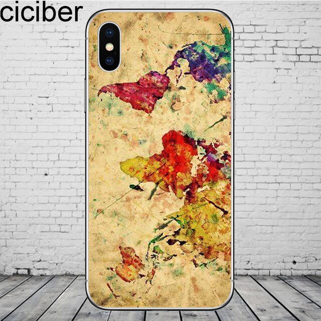 ciciber World Map Travel Phone Cases for iPhone 11 Pro Max Cover For iPhone XR 8 7 6 6S Plus X XS Max 5S SE Soft TPU Shell Coque