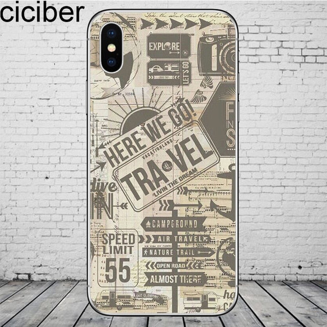ciciber World Map Travel Phone Cases for iPhone 11 Pro Max Cover For iPhone XR 8 7 6 6S Plus X XS Max 5S SE Soft TPU Shell Coque