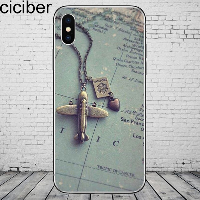 ciciber World Map Travel Phone Cases for iPhone 11 Pro Max Cover For iPhone XR 8 7 6 6S Plus X XS Max 5S SE Soft TPU Shell Coque