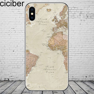 ciciber World Map Travel Phone Cases for iPhone 11 Pro Max Cover For iPhone XR 8 7 6 6S Plus X XS Max 5S SE Soft TPU Shell Coque