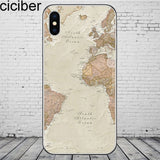 ciciber World Map Travel Phone Cases for iPhone 11 Pro Max Cover For iPhone XR 8 7 6 6S Plus X XS Max 5S SE Soft TPU Shell Coque