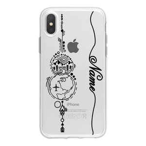 World Map Travel Plans Clear Soft Phone Case For iPhone For iPhone X XS Max 7 8 6 Plus XR Cases DIY Custom Name Line Phone Cover