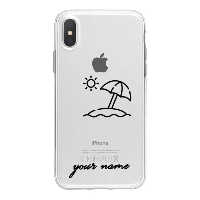 World Map Travel Plans Clear Soft Phone Case For iPhone For iPhone X XS Max 7 8 6 Plus XR Cases DIY Custom Name Line Phone Cover
