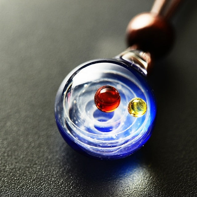 TE™️:Handmade Galaxy Glass Pendant with Rope