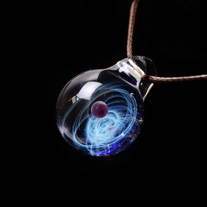 TE™️:Handmade Galaxy Glass Pendant with Rope