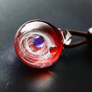 TE™️:Handmade Galaxy Glass Pendant with Rope