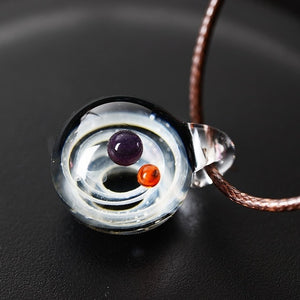 TE™️:Handmade Galaxy Glass Pendant with Rope