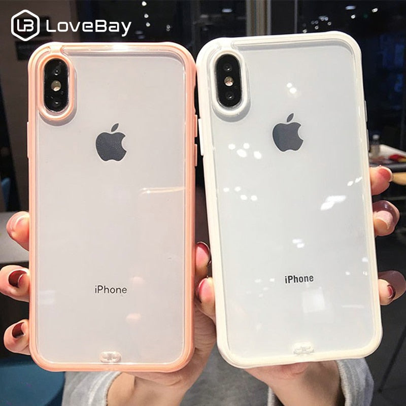 Lovebay Shockproof Bumper Transparent Silicone Phone Case For iPhone 11 Pro SE 2020 X XR XS Max 8 7 6S Plus Clear Soft TPU Cover