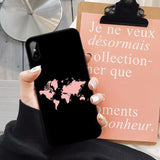 GYKZ World Map Travel Just Go Phone Case For iPhone XS MAX X 11Pro XR 7 8 6 6s Plus Fashion Black Silicone Soft Back Cover Coque