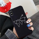 GYKZ World Map Travel Just Go Phone Case For iPhone XS MAX X 11Pro XR 7 8 6 6s Plus Fashion Black Silicone Soft Back Cover Coque