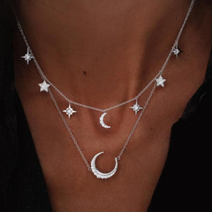 Multi Layered Coin Star Moon Pendant