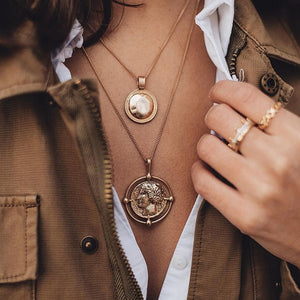 Multi Layered Coin Star Moon Pendant