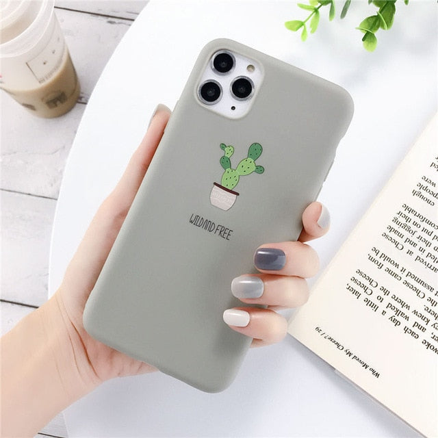 Lovebay Silicone Phone Cases For iPhone 11 Pro SE 2020 X XR XS Max 8 7 6 6s Plus 5s SE Avocado Waves Cactus Soft TPU Back Cover