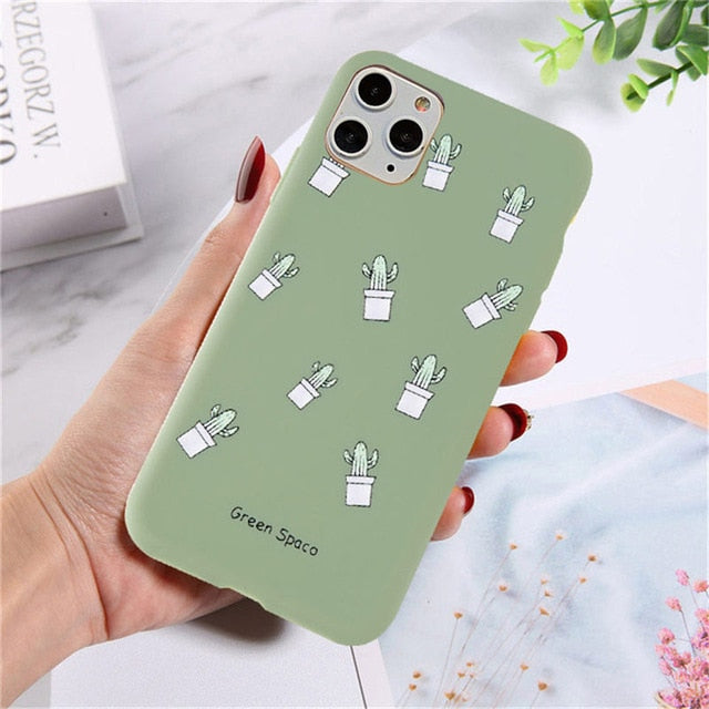 Lovebay Silicone Phone Cases For iPhone 11 Pro SE 2020 X XR XS Max 8 7 6 6s Plus 5s SE Avocado Waves Cactus Soft TPU Back Cover